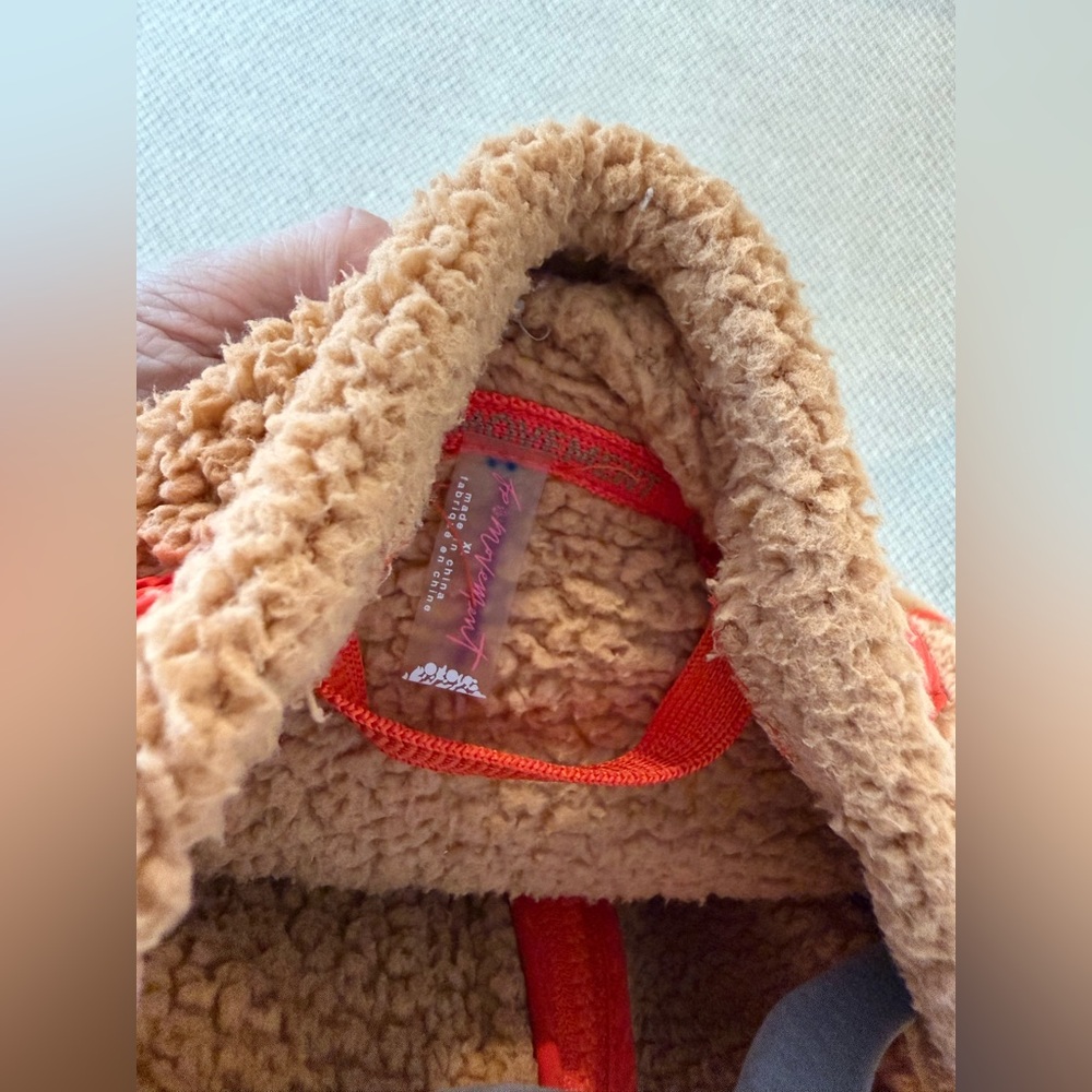 FP Movement Mountain High Half Zip Fleece Pullover-Brown/Orange - Picture 4 of 4